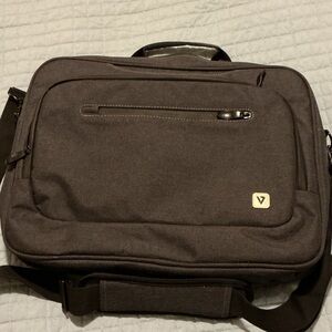 Grey Canvas Laptop Briefcase Bag